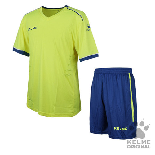 K16Z2004 Short Sleeve Football Set Neon Yellow/Royal Blue (속팬츠X)
